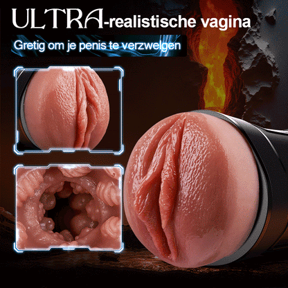 Challenger - 10 Vibraties, 5 Zuigmodi, Ultra-Realistische Vagina, Gesimuleerde Masturbator