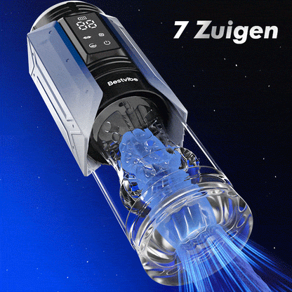 King‑App‑bestuurde krachtige zuigmasturbator, 360° diepe strakke omhulling, eenvoudig schoon te maken