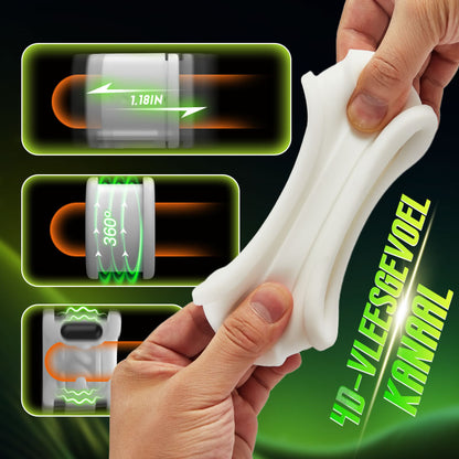 Dubbele kop 7 trillingen 5 telescopische rotatie in de hand te houden pijpbeurt masturbatie-apparaat