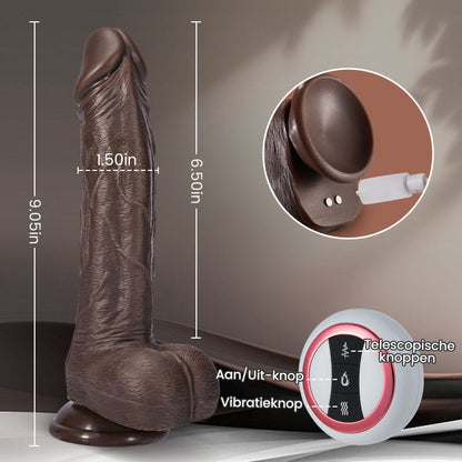 Big Black Realistische Dildo 3 IN 1 Afstandsbediening 18CM