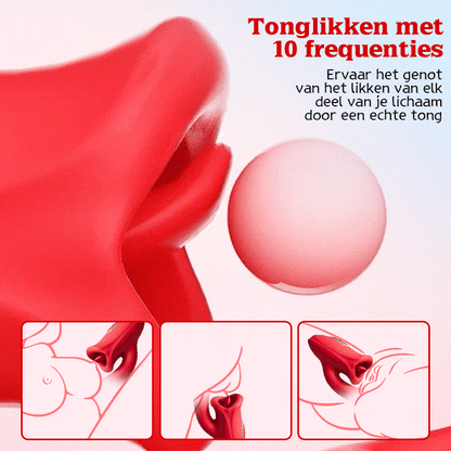 G-spot klap vibrator met tonglikfunctie & vibrerende tong