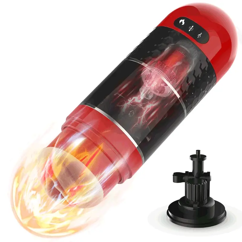 Tank 4 IN 1 Cup Masturbator 7 Telescopische Verwarming Rijpe Vrouw Stem Uitneembare
