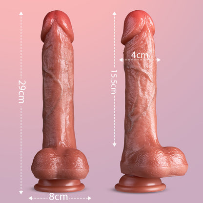 CUPIDO Realistische Dildo 9 Vibratie 3 Telescopische Schommel  Verwarming 22.5CM