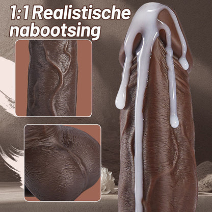 Big Black Realistische Dildo 3 IN 1 Afstandsbediening 18CM