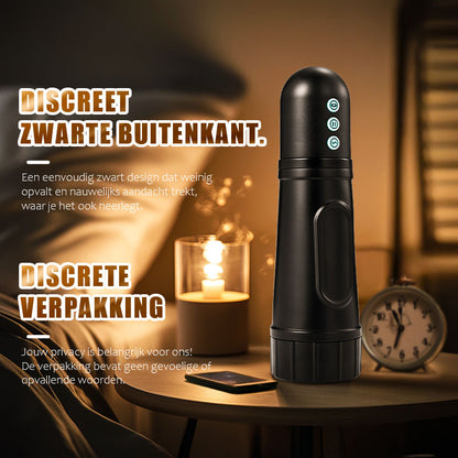 Tornado – Realistische textuur, verlengd kanaal, mannelijke masturbator met 10 vibratie- en 5 zuigstanden