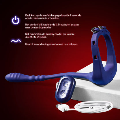 Lord of the Rings 10 vibrerende anale stimulator met cockring