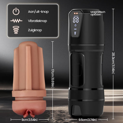 Challenger - 10 Vibraties, 5 Zuigmodi, Ultra-Realistische Vagina, Gesimuleerde Masturbator