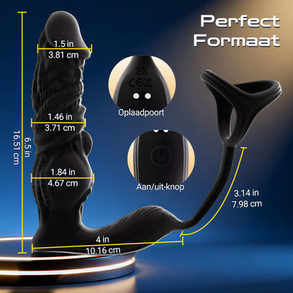 Upgrade snel stotende 6-in-1 prostaatmassager met afstandsbediening en APP