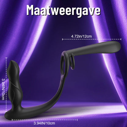 Dubbele Penetratie  Dubbele Vibratie  Koppel Vibrator met Sperma-Vergrendelingsring