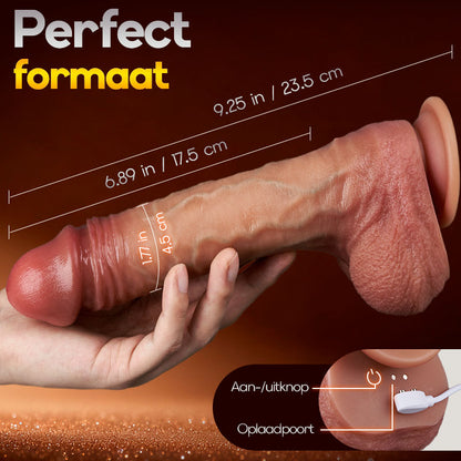 Overlord – Beweegbare Voorhuid, glijdende huid, realistisch gevormde dildo met stoot- & verwarmingsmodus, TrueTouch-H