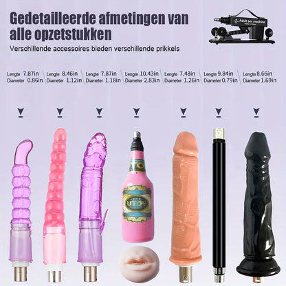 Ultiem genot met de best beoordeelde seksspeelmachine - 7 accessoires, automatische stootfunctie, anale liefde