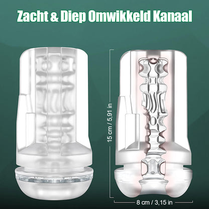 Abyss - 10 Zuig- & 10 Vibratie Vacuüm Penis Pomp Vergrotingspomp Mannen Masturbator