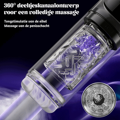 Vortex - 7 Zuigende Dubbele-Temperatuur SPA Boner Vergroter 7 Roterende 360° Massage Masturbator