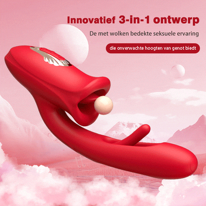 【Verzending binnen 24 uur】G-spot klap vibrator met tonglikfunctie & vibrerende tong