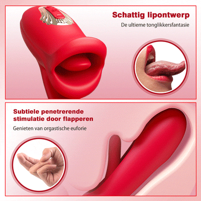 【Verzending binnen 24 uur】G-spot klap vibrator met tonglikfunctie & vibrerende tong