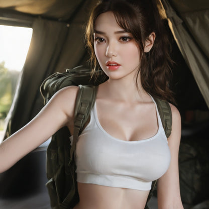 【-€250, slechts 3 dagen】Hannah - Sekspop van 148 cm met zijdezacht zwart haar en kalme, diepe ogen voor intieme momenten