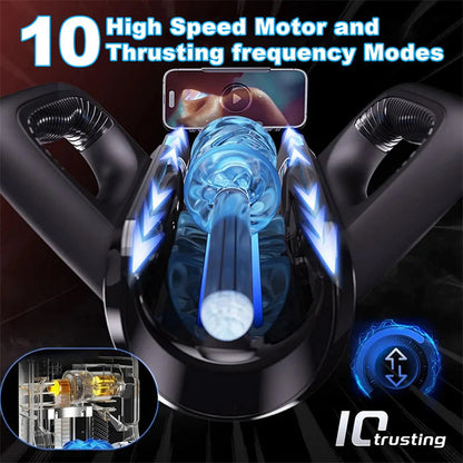 【Gratis verzending】LETEN 10 Krachtige motormasturbator met hoge snelheid en telefoonhouder