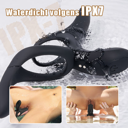 Maxwell 9 Trilstand Vibratie Koppel Vibrator Penisring voor Perineum C-Spot G-Spot Stimulatie