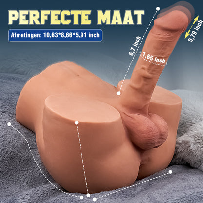 Stuwende vibrerende dildo realistische kont 10,12 lbs bruin