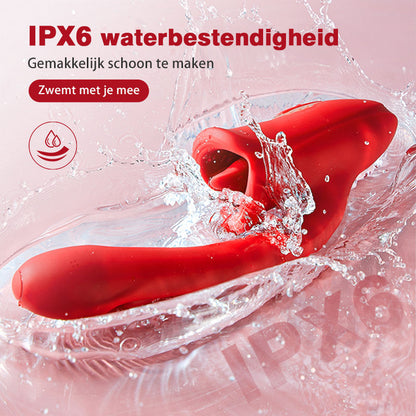 【Verzending binnen 24 uur】G-spot klap vibrator met tonglikfunctie & vibrerende tong