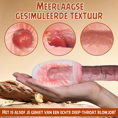 S-HANDE Realistische Orale Seks Draagbare Ei-vormige Handmatige Masturbator Thuis & Reizen Orgasme Metgezel