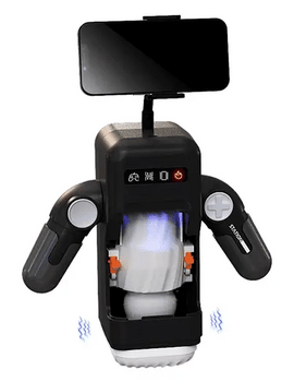 Game Cup - 10 stotende 10 vibrerende masturbators met verwarming, draaiende telefoonhouder en handvat