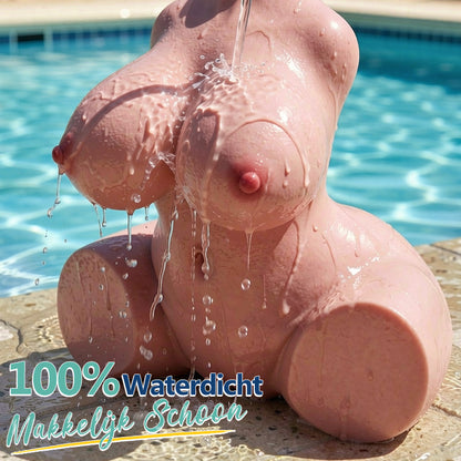 Elira - Ultra-lichte 2,75 kg waterdichte silicone S-curve torso masturbator met dubbele kanalen, stabiele rear-entry ondersteuning &