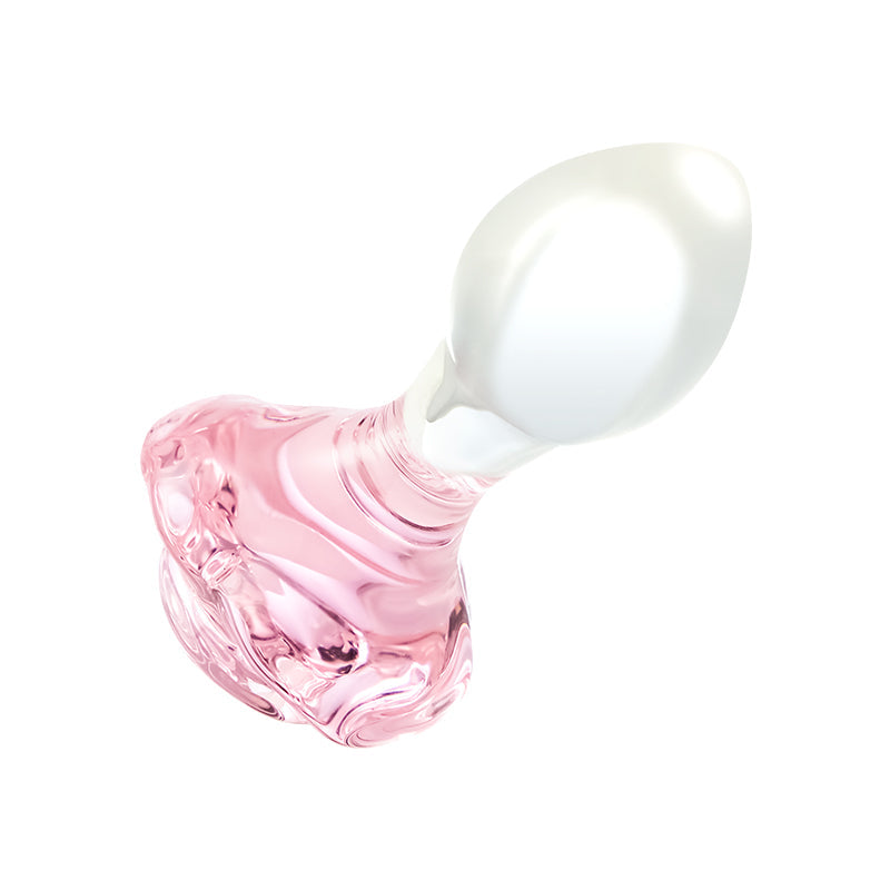 Rosy Plug Anal in glas met roze basis
