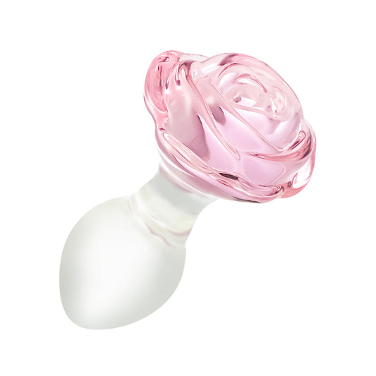 Rosy Plug Anal in glas met roze basis