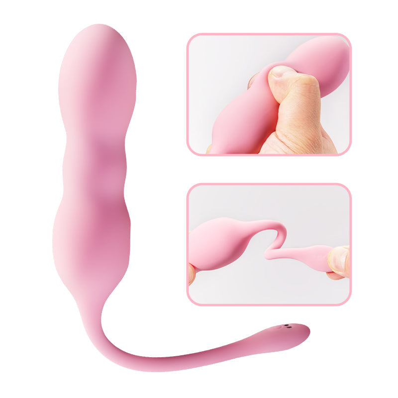 Vloeibaar Silicone Roze Vibrerend Ei 3 Vibratie en Reciprocatie