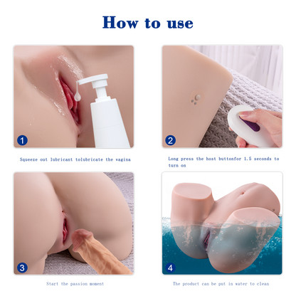 【Gina】3 snelheden, 4 frequenties, telescopische masturbator met meerdere kanalen 1:1,12,5 kg