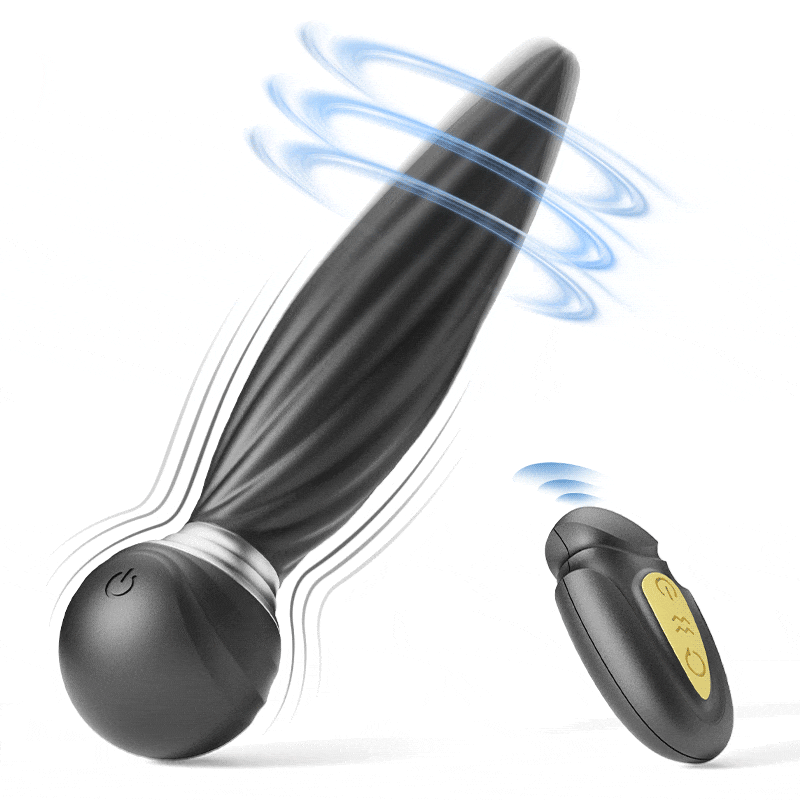 DAISY 7 Vibrerende & 7 Kop Roterende Prostaat Anale Buttplug op Afstand