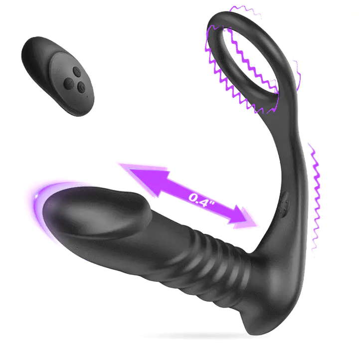【Prostaat Orgasme】 Raket 3*10 Telescopische Vibrerende Glans Prostaat Vibrator Silicone