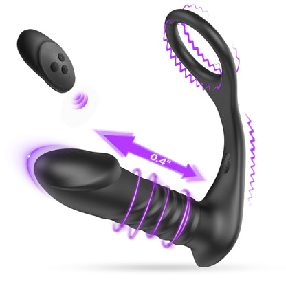 Raket 3*10 Telescopische Vibrerende Glans Prostaat Vibrator Silicone