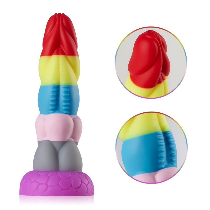 Rainbow Dildo Groot met Zuignap