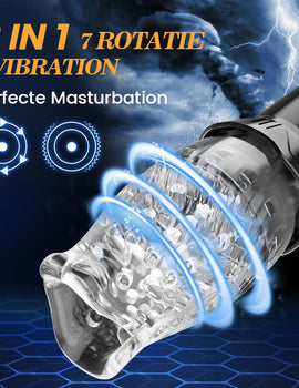 ORKAAN 2 IN 1 Oralsex Cup Masturbator 7 Rotatie 7 Vibration Acmejoy