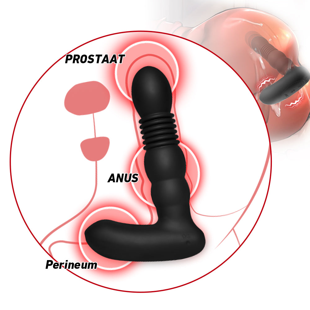 Prostate King 3 IN 1 6 Vibration 3 Telescopiche Verwarming Prostaat Vibrator