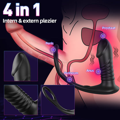 Raket 3*10 Telescopische Vibrerende Glans Prostaat Vibrator Silicone