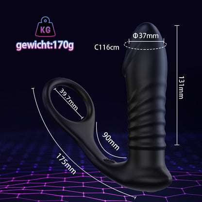 Raket 3*10 Telescopische Vibrerende Glans Prostaat Vibrator Silicone
