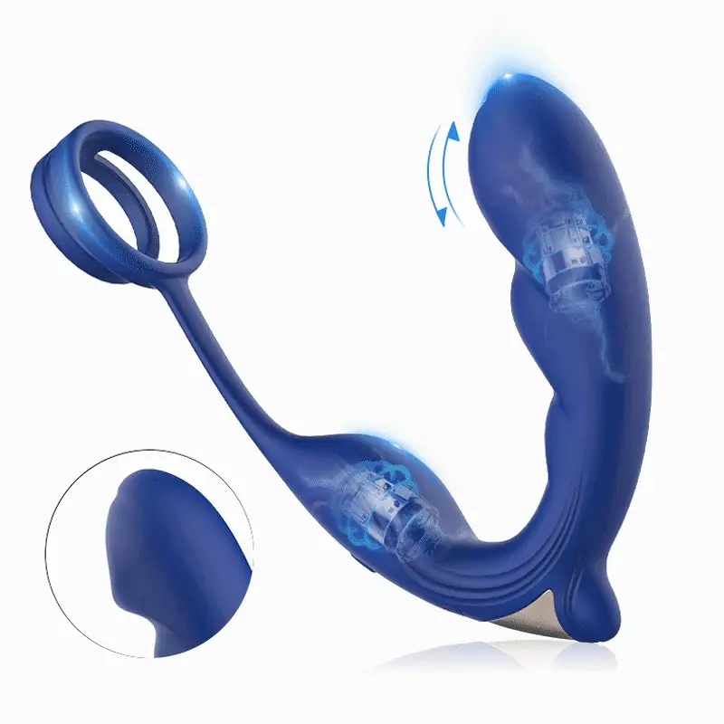 Blue Wing Head Spinning Bead 9 Vibrerende Prostaat Massager