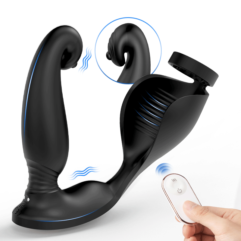 Prostaat Massager 3 Vibraties 6 Pulsen met Cockring
